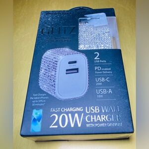 USB-C & USB-A Bling Fast Charging‎ Dual Wall Charger 20 Watts